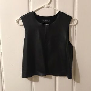 Zara faux leather crop top